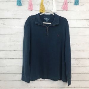 Polo Ralph Lauren Navy Quarter Zip Sweater Large